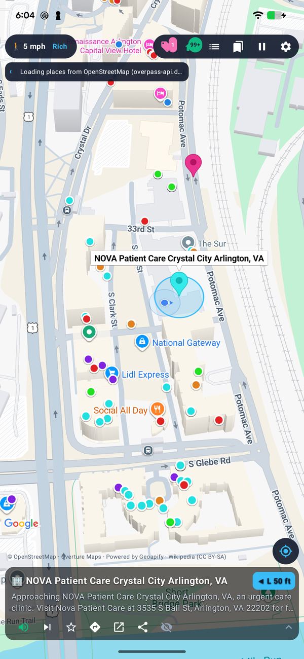 KawasZone map naming a hotel as you walk past
